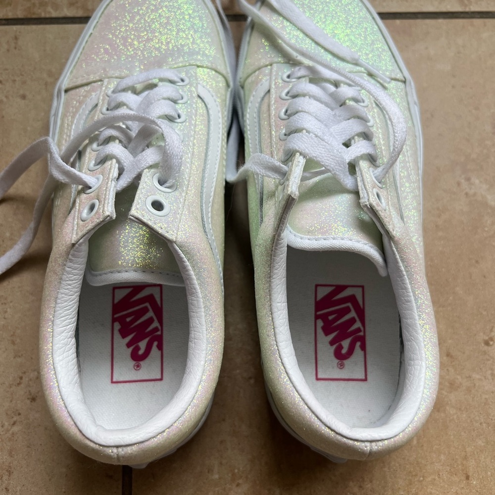 Vans Old School UV White/Pink Glitter Sneakers US Women’s 8 / US Men’s 6.5 - Picture 7 of 14